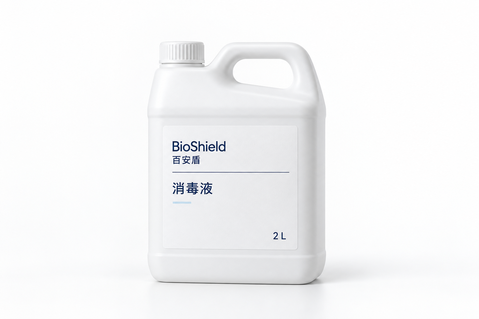 百安盾2L桶装包装设计示意